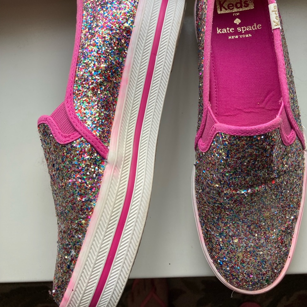 Kate Spade Keds Multi Pink Glitter Double Slip On